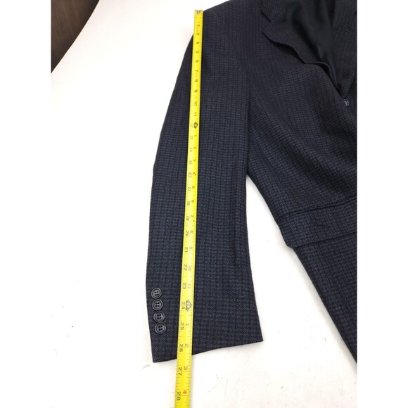 Joseph & Feiss Sport Coat 48 Long 3 Button Blue Black 100% Lambs wool - Picture 8 of 10